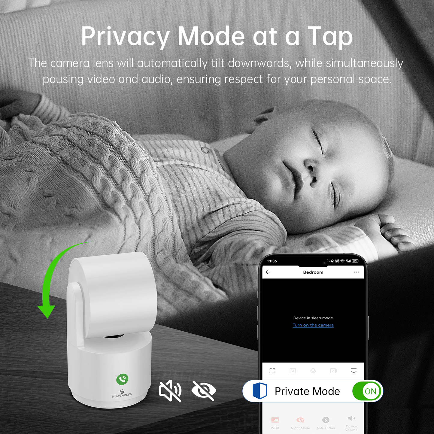 <Dual-Band WiFi> Y3 Baby & Pet Indoor Security Camera, 2K HD Symynelec Camera