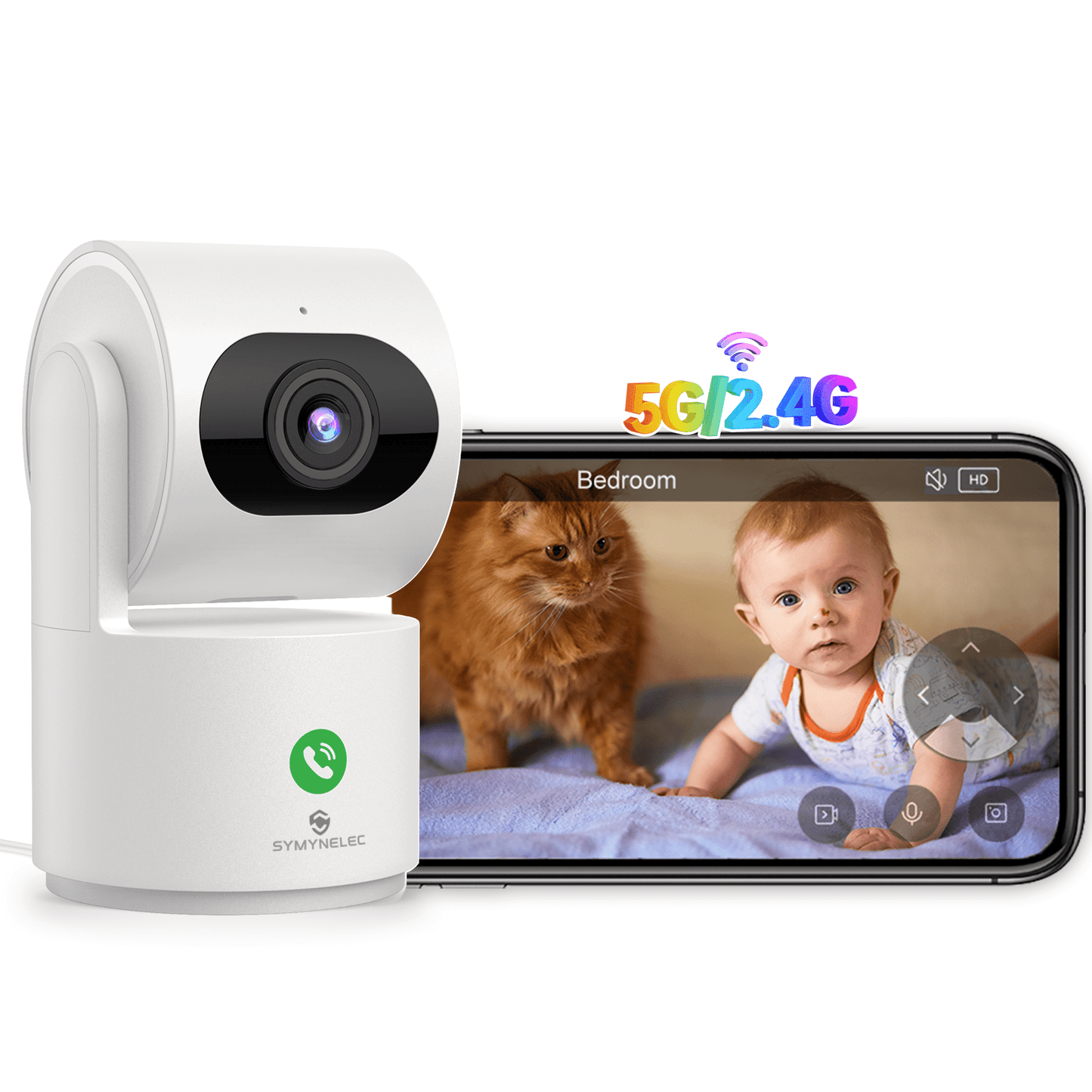 <Dual-Band WiFi> Y3 Baby & Pet Indoor Security Camera, 2K HD Symynelec Camera