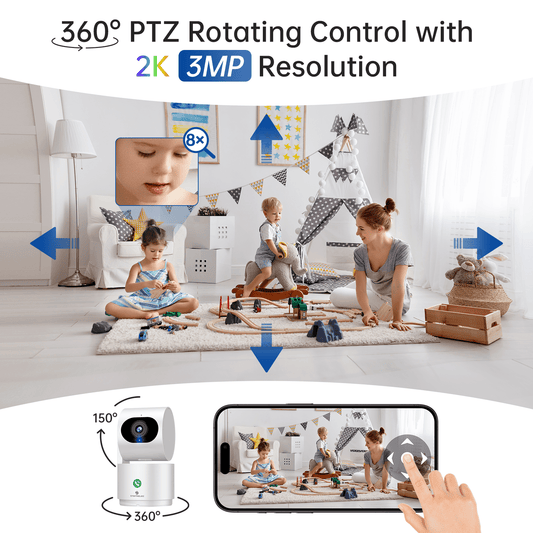 <Dual-Band WiFi> Y3 Baby & Pet Indoor Security Camera, 2K HD Symynelec Camera