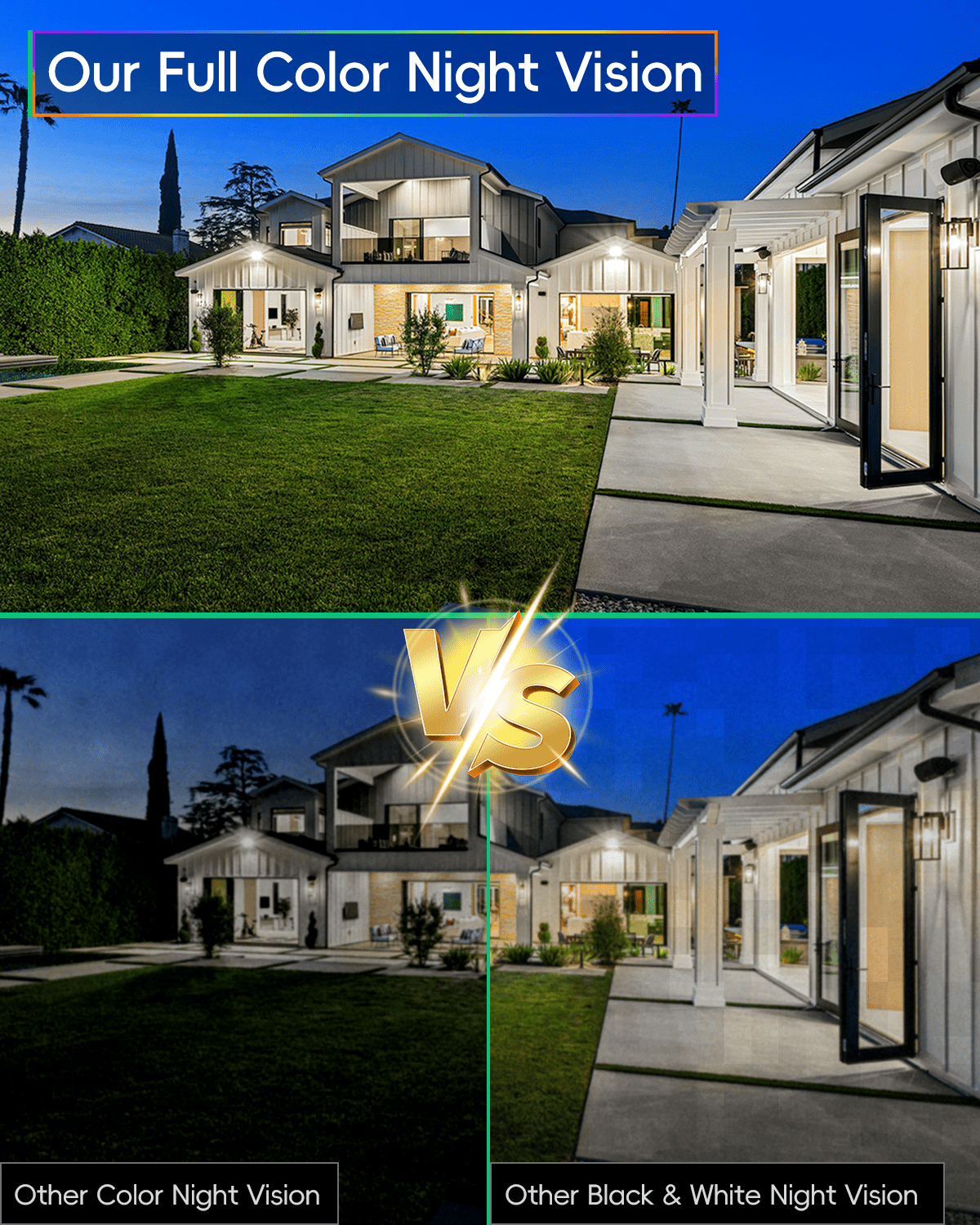 Gosulub Window Cameras for Home Security: Indoor Camera for Outdoor Monitoring with 2K Full Color Night Vision Motion Human Vehicle Detection Easy Installation