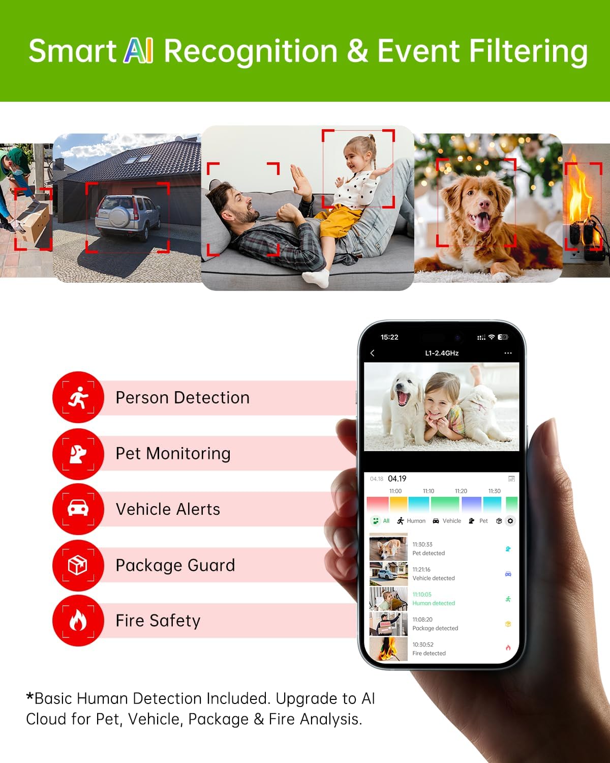 SYMYNELEC 2K Solar Security Cameras Wireless Outdoor 2-Pack - No Subscription, Home Security System with Color Night Vision, Person Detection, Waterproof, Compatible with Alexa, 2.4GHz WiFi