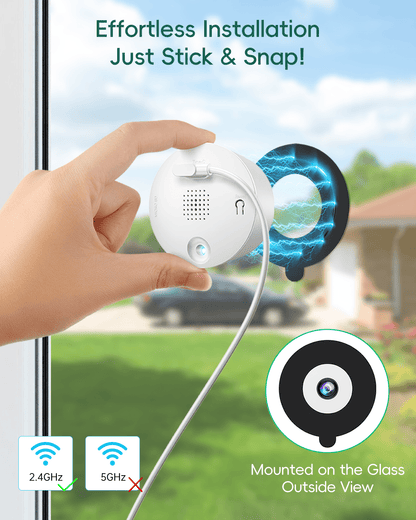 Gosulub Window Cameras for Home Security: Indoor Camera for Outdoor Monitoring with 2K Full Color Night Vision Motion Human Vehicle Detection Easy Installation