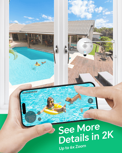 Gosulub Window Cameras for Home Security: Indoor Camera for Outdoor Monitoring with 2K Full Color Night Vision Motion Human Vehicle Detection Easy Installation
