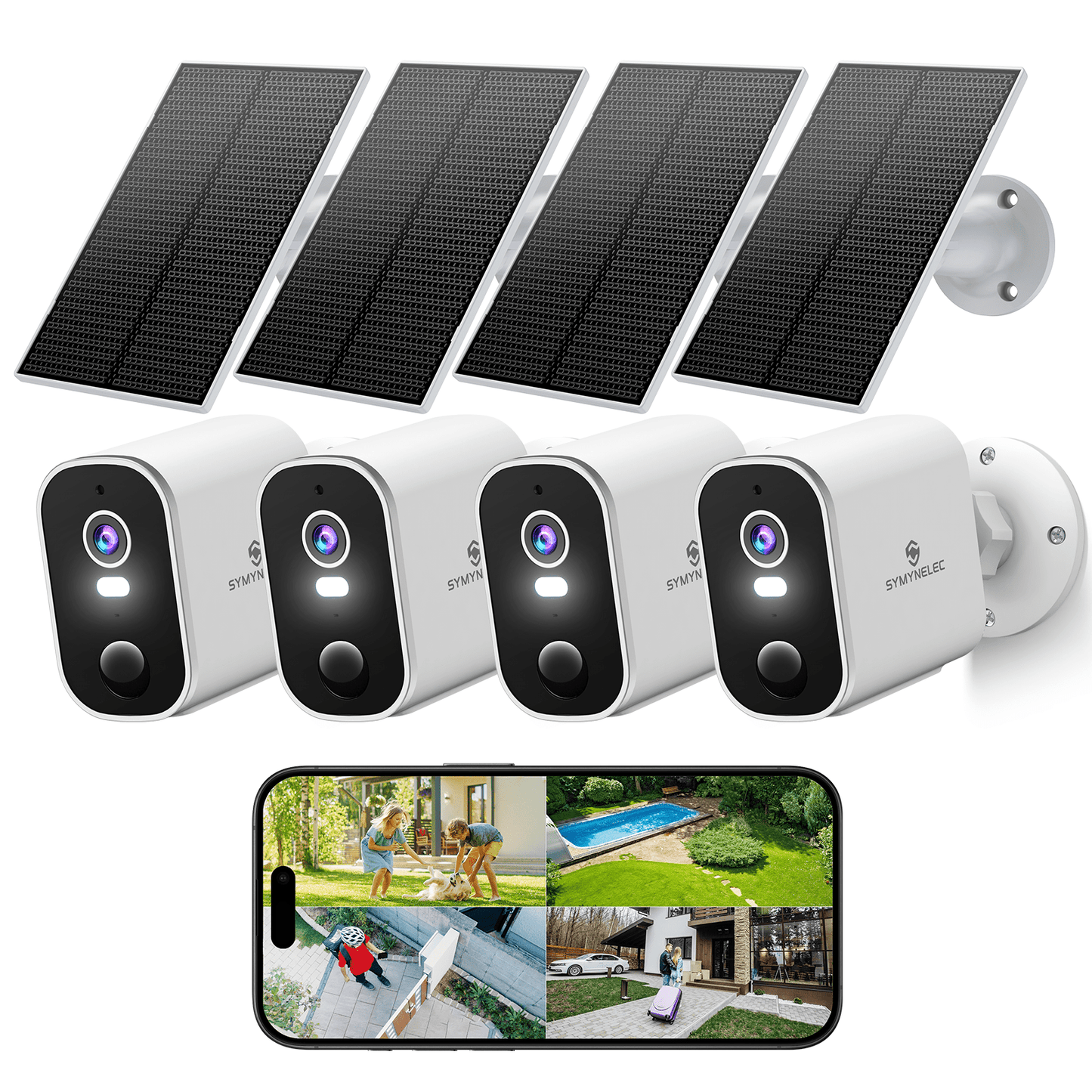 Solar Security Cameras Wireless Outdoor: 2K Battery Powered WiFi Camera with AI Motion Detection for Home - Color Night Vision Spotlight Siren Alarm 2-Way Talk IP65 Waterproof Cloud TF Storage